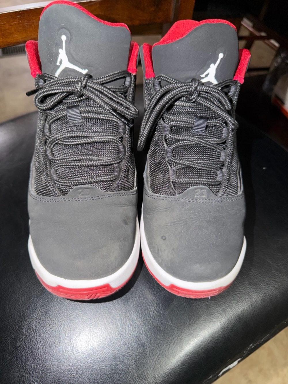 Nike Air Jordan Black and Red Basketball Sneakers